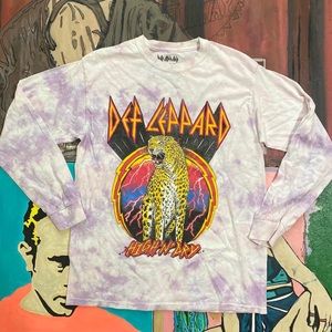 Tie Dye Def Leppard L/S Double Sided T Shirt